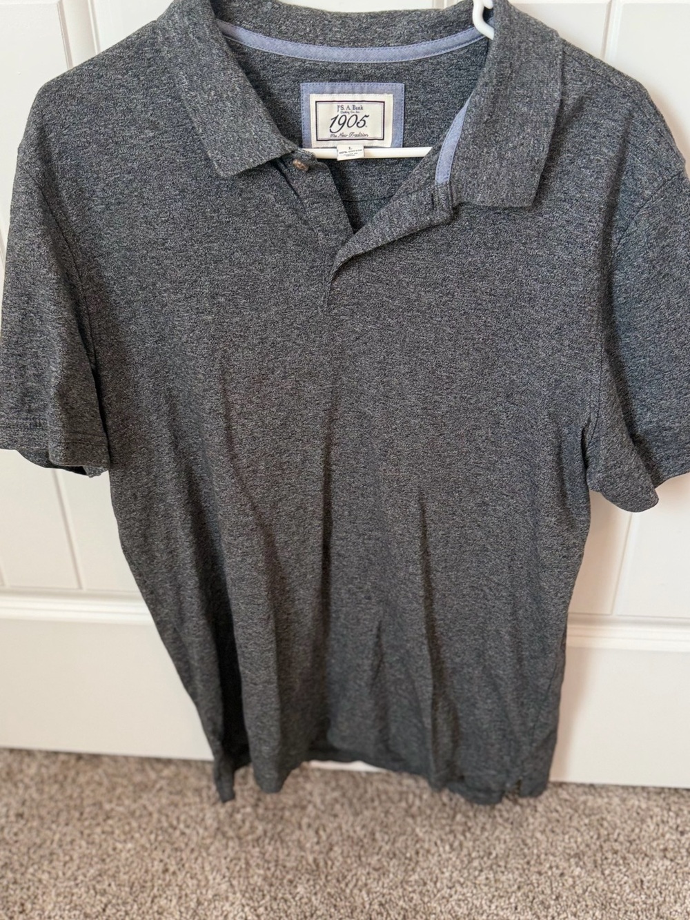 Jos. A. Bank Heather Charcoal Short-Sleeve Polo
